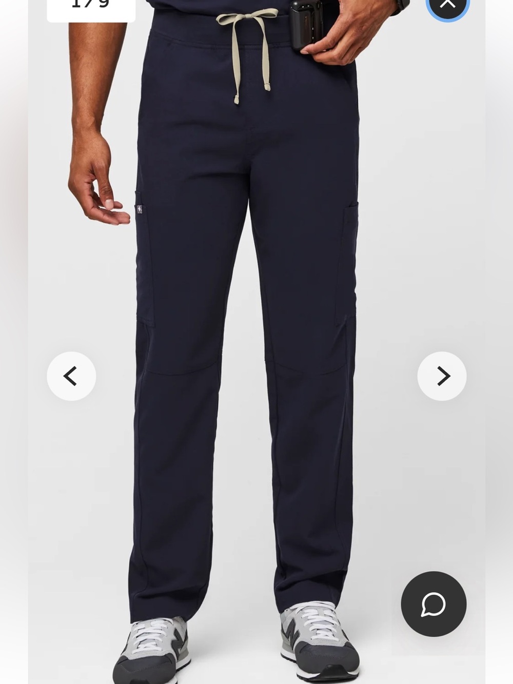 FIGS Men’s Axim cargo scrub Straight leg pants navy S/T Small Tall